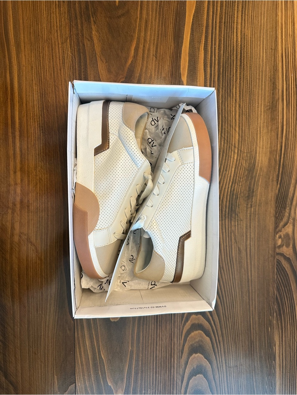 Dolce Vita Women White & Tan Accent Sneakers